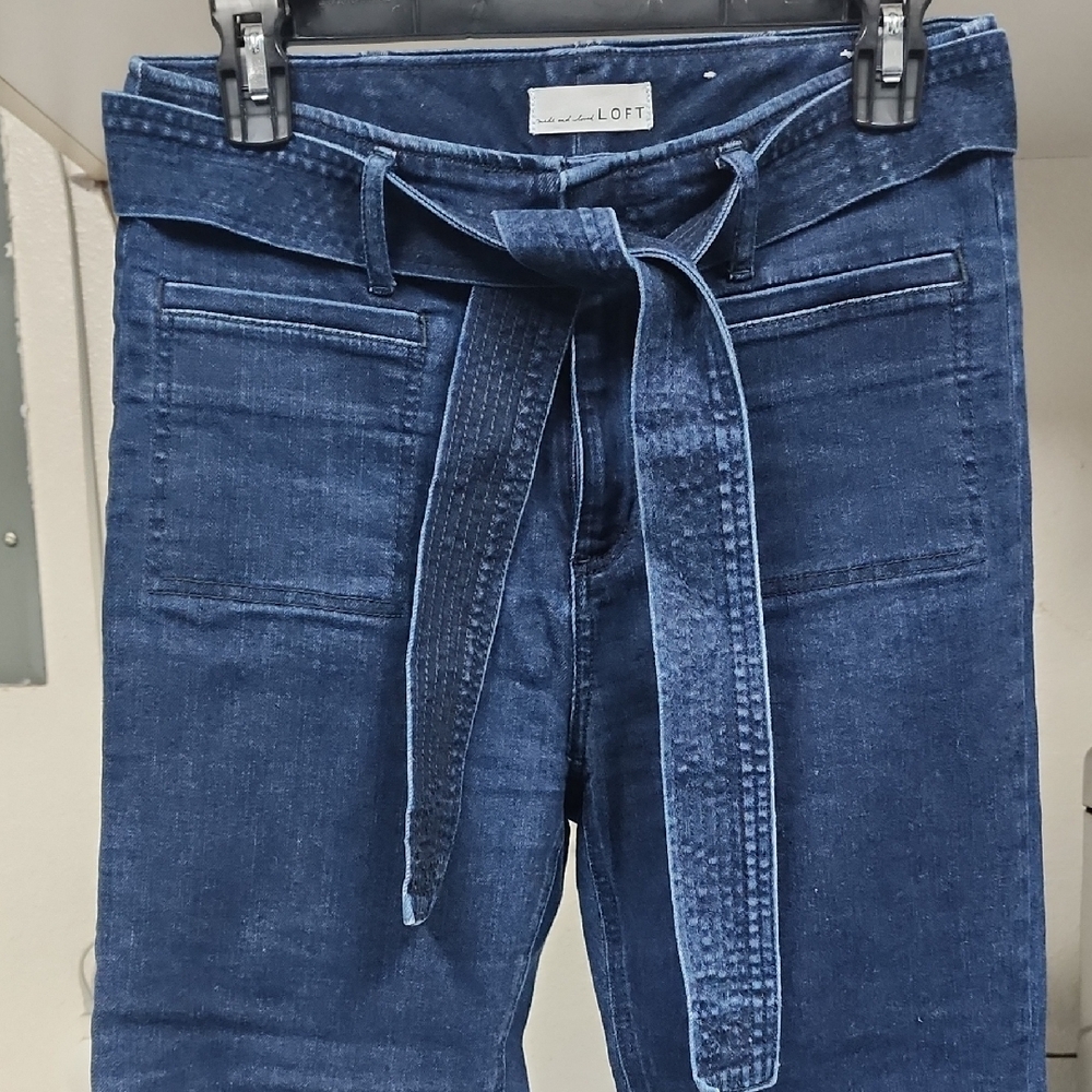 LOFT Ankle Cropped High Rise Jeans
